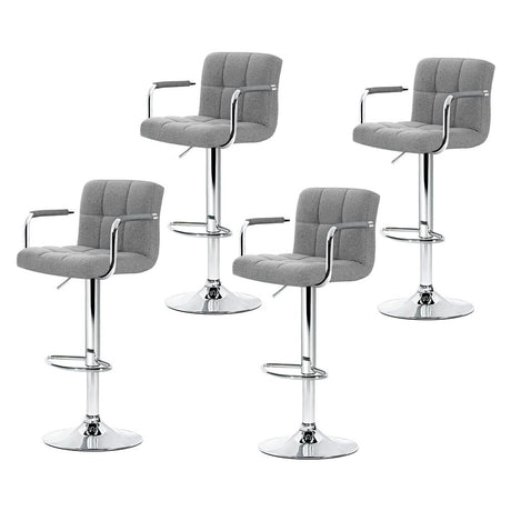 Artiss Noa Grey Bar Stool with Armrest