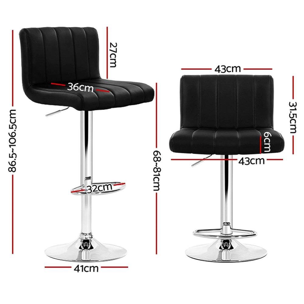 Artiss 4x Adjustable Black Bar Stools