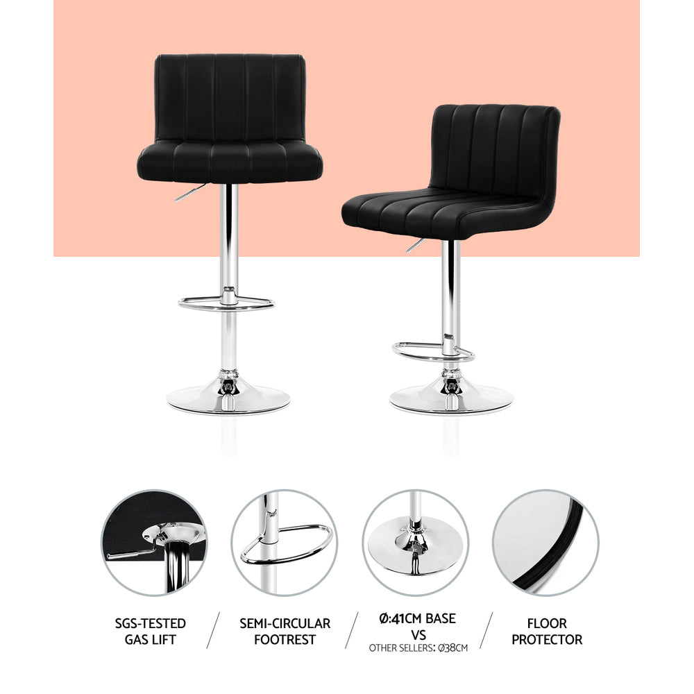 Artiss 4x Adjustable Black Bar Stools