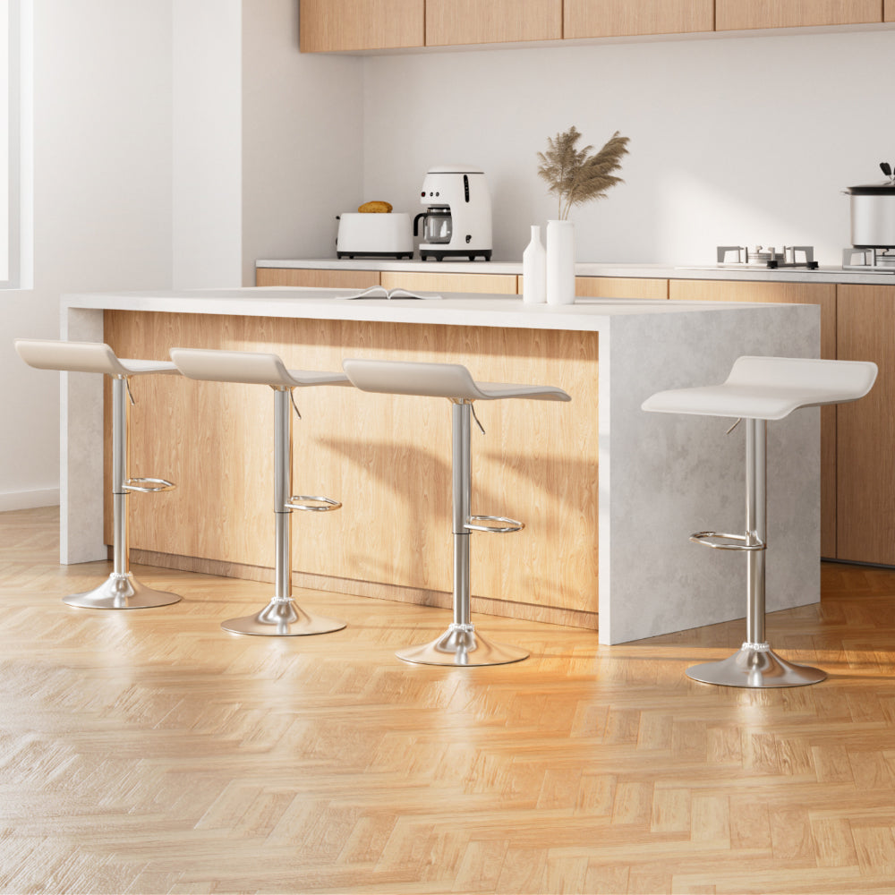 Artiss Wade White Faux Leather Bar Stool