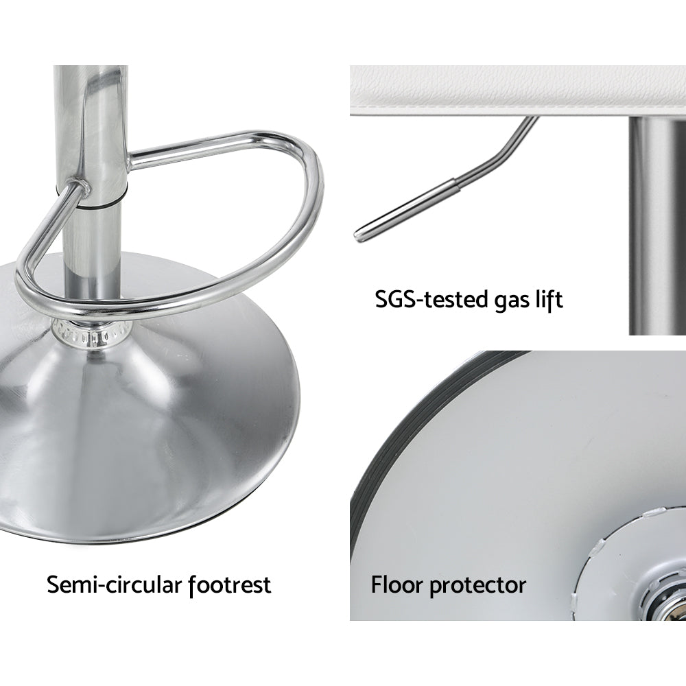 Artiss Wade White Faux Leather Bar Stool