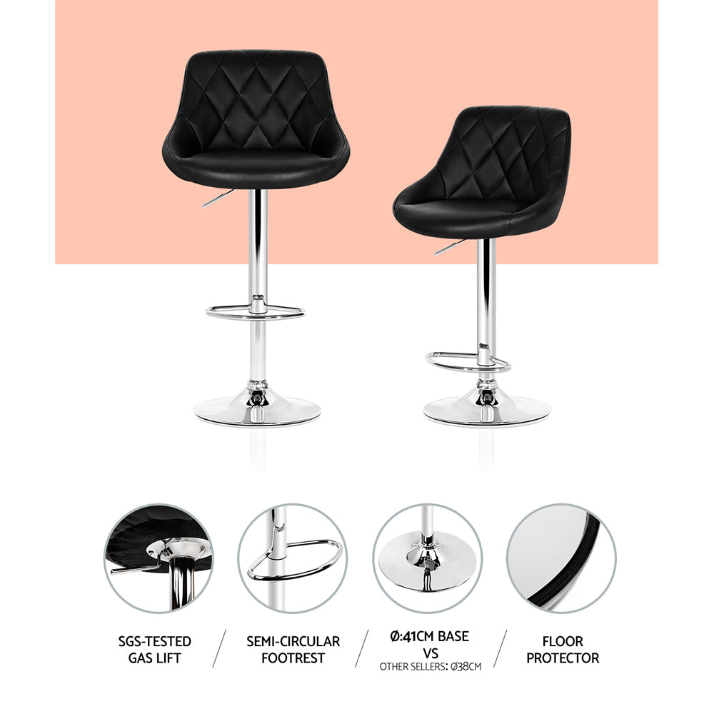 Artiss Elan Leather Padded Gas Lift Bar Stool