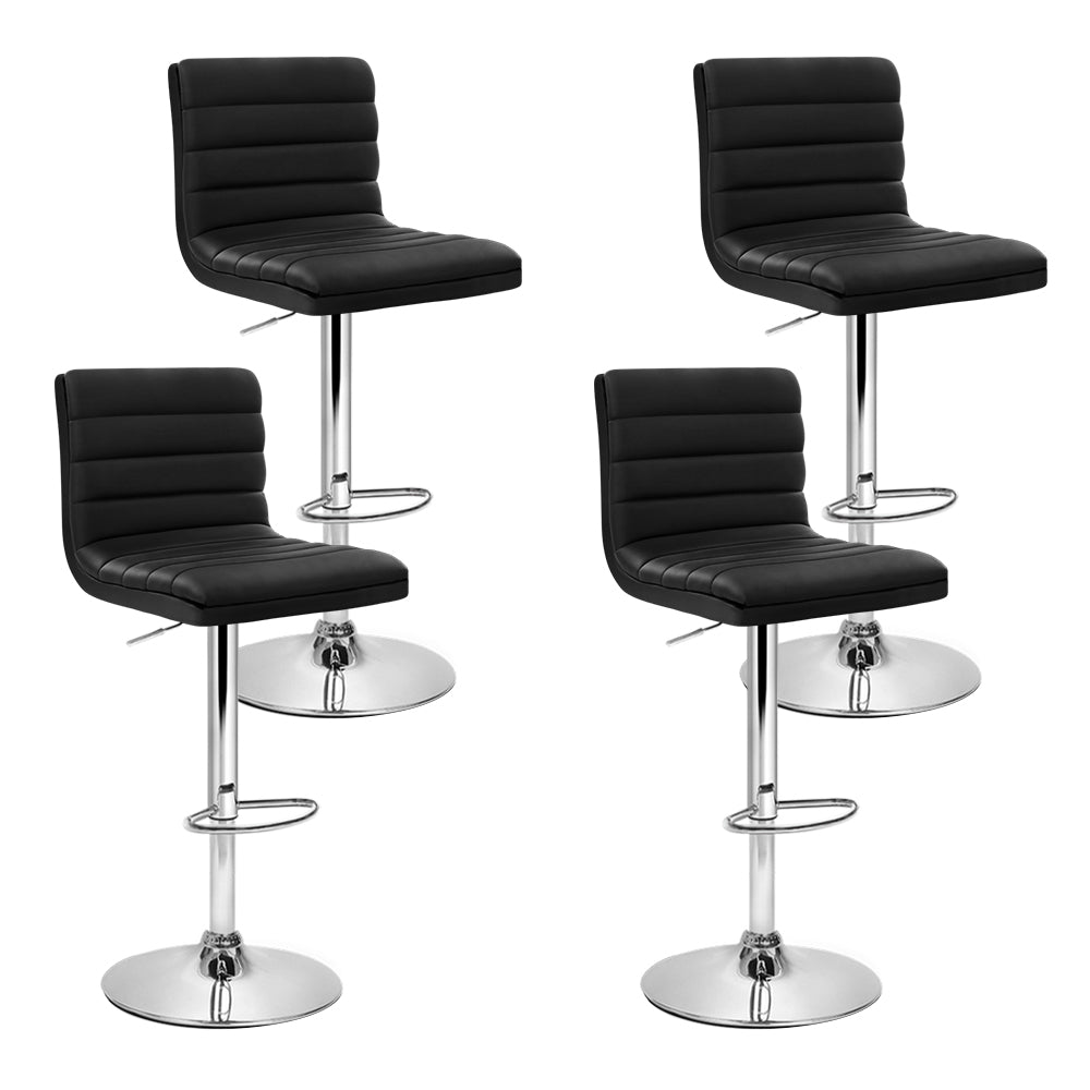 Artiss Black Leather Gas Lift Bar Stools