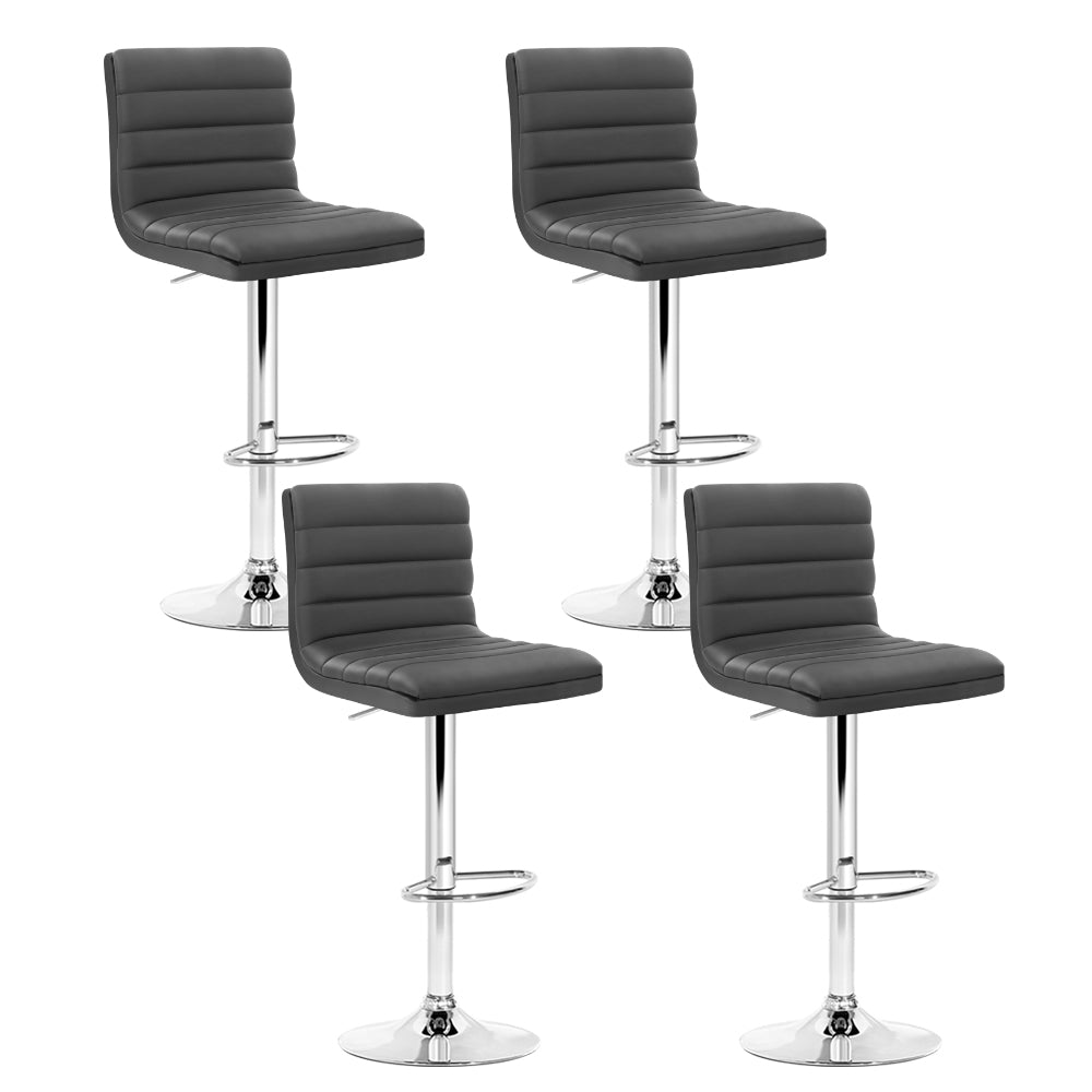 Artiss Grey PU Leather Bar Stools Set of 4
