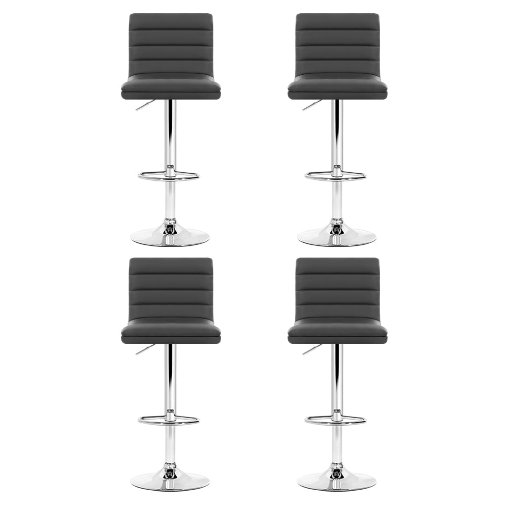 Artiss Grey PU Leather Bar Stools Set of 4