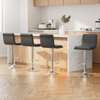 Artiss Grey PU Leather Bar Stools Set of 4