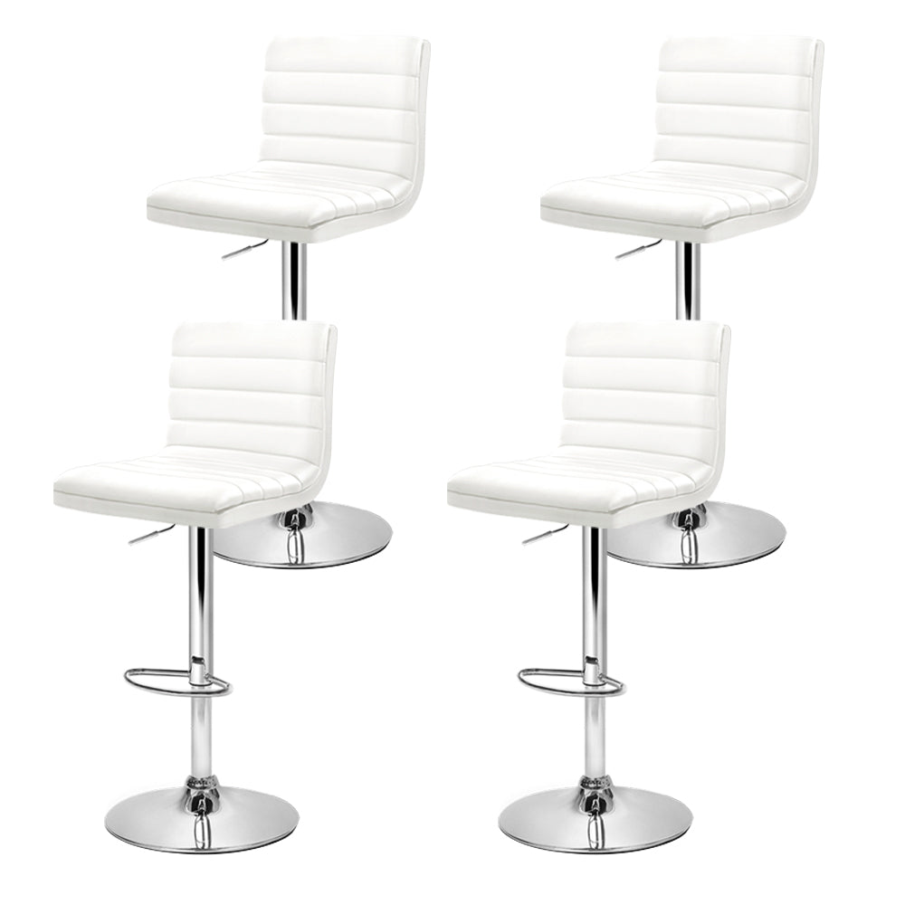 Artiss White PU Leather Bar Stools