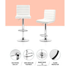 Artiss White PU Leather Bar Stools