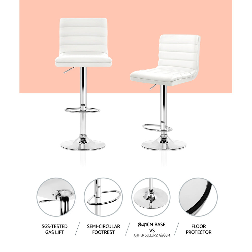 Artiss White PU Leather Bar Stools