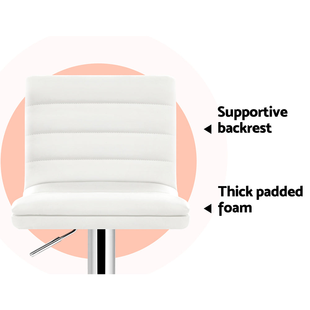 Artiss White PU Leather Bar Stools