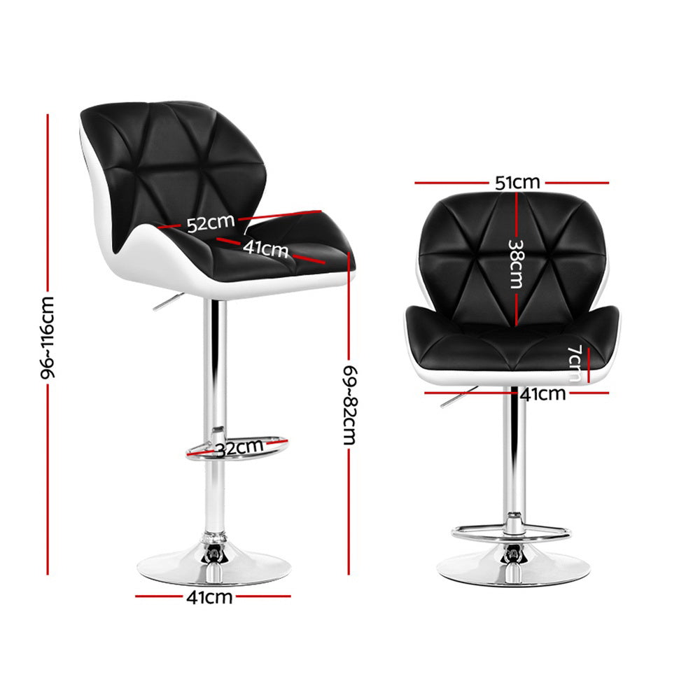 Artiss Adjustable Gas Lift Padded Leather Bar Stools