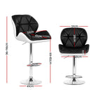 Artiss Adjustable Gas Lift Padded Leather Bar Stools