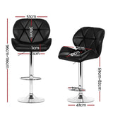 Artiss Adjustable Gas Lift Padded Leather Bar Stools