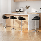 Contemporary Adjustable PU Leather Bar Stools