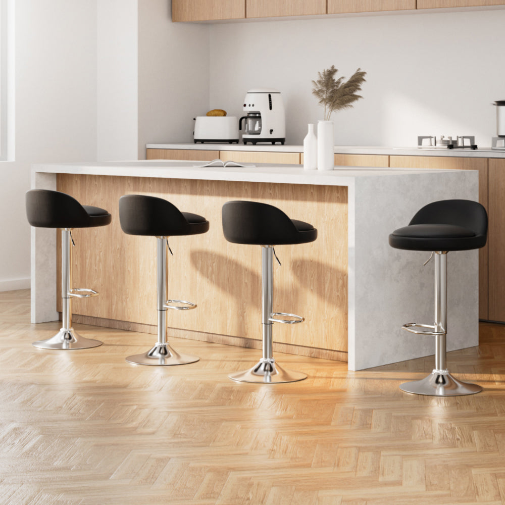 Contemporary Adjustable PU Leather Bar Stools