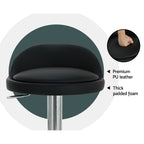 Contemporary Adjustable PU Leather Bar Stools