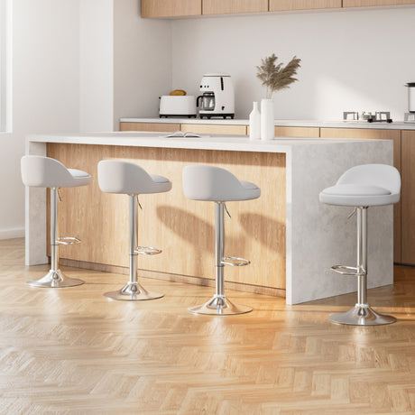 Contemporary Adjustable PU Leather Bar Stools