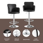 Artiss Black Leather Adjustable Bar Stools