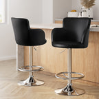Artiss Black Leather Adjustable Bar Stools