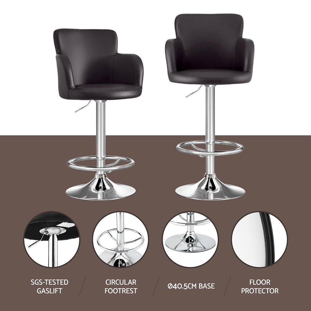 Artiss Premium Brown Leather Bar Stools