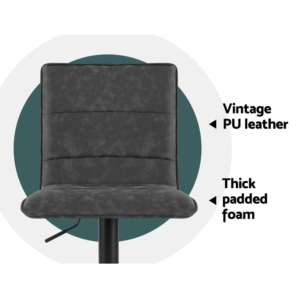 Artiss Vintage Leather Adjustable Bar Stools