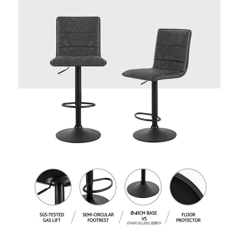 Artiss Vintage Leather Adjustable Bar Stools