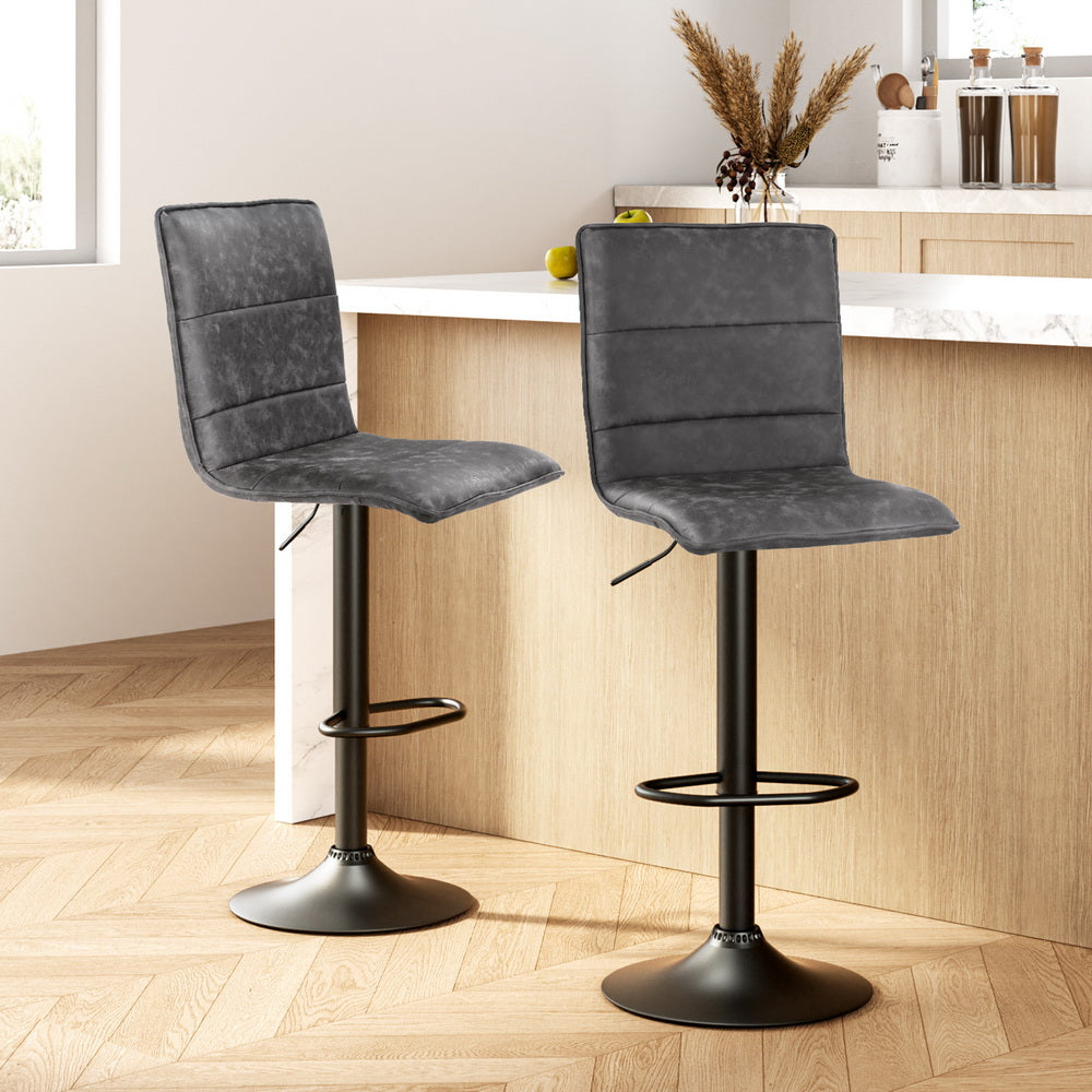 Artiss Vintage Leather Adjustable Bar Stools