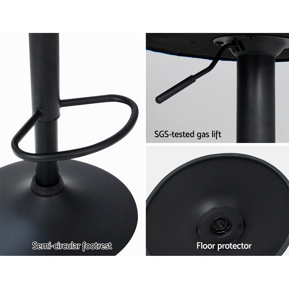 Elegant Velvet Adjustable Bar Stools Set