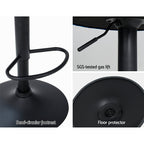 Elegant Velvet Adjustable Bar Stools Set