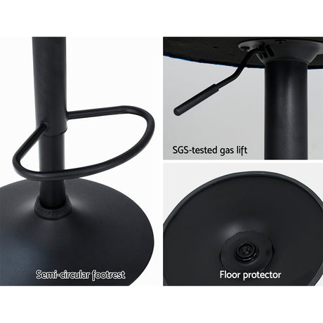 Elegant Velvet Adjustable Bar Stools Set