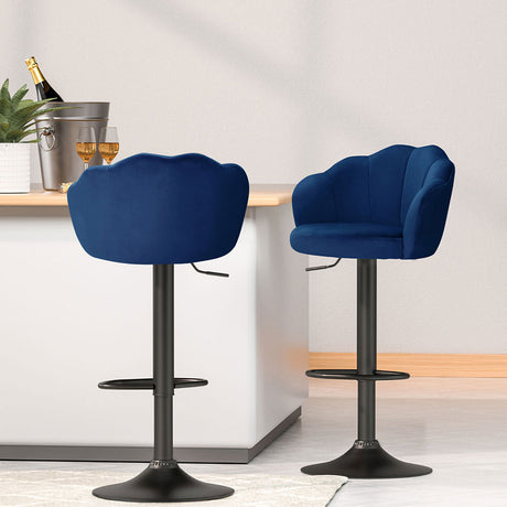 Elegant Velvet Gas Lift Bar Stools