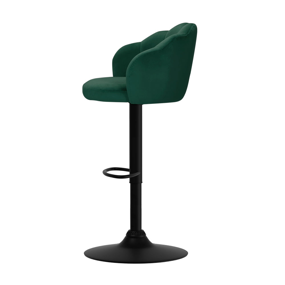 Elegant Velvet Adjustable Bar Stools Set