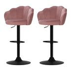 Elegant Velvet Adjustable Bar Stools Set