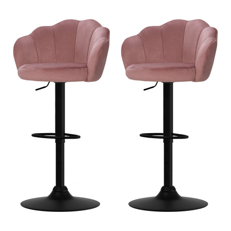 Elegant Velvet Adjustable Bar Stools Set