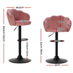 Elegant Velvet Adjustable Bar Stools Set