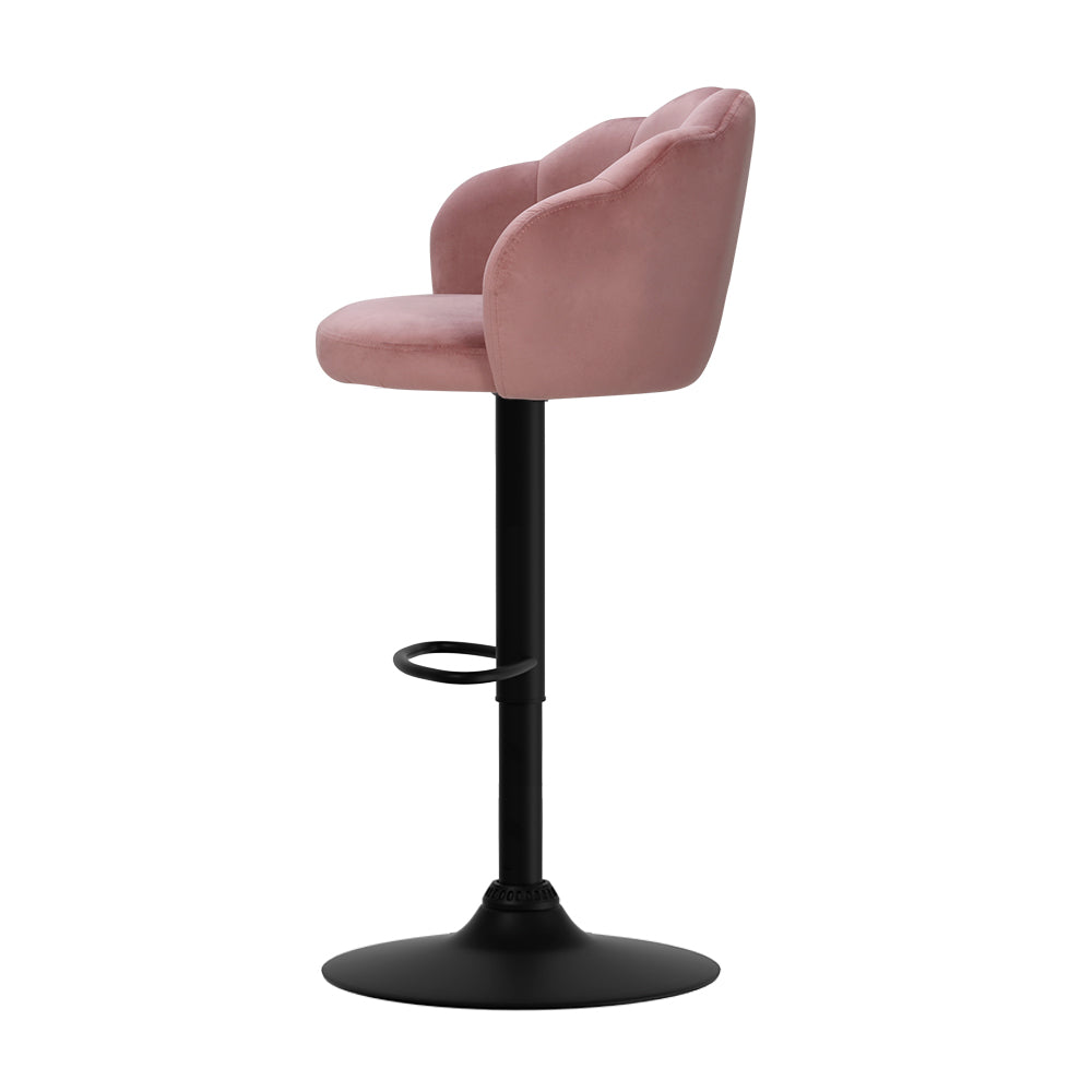 Elegant Velvet Adjustable Bar Stools Set