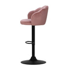 Elegant Velvet Adjustable Bar Stools Set