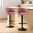 Elegant Velvet Adjustable Bar Stools Set