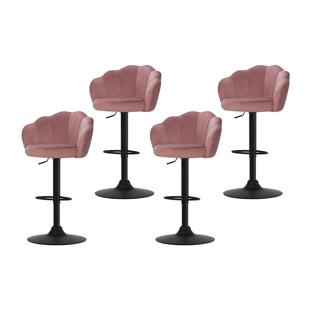 Elegant Velvet Gas Lift Bar Stools