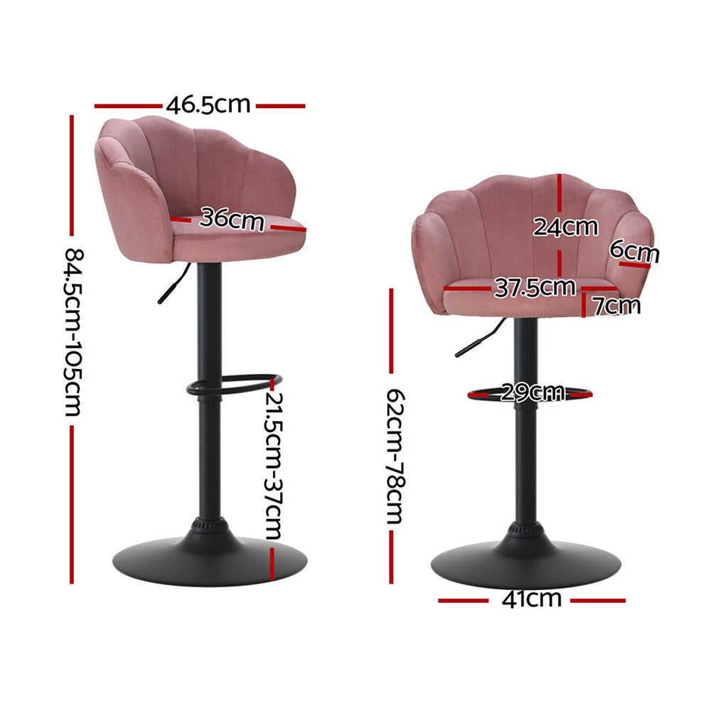 Elegant Velvet Gas Lift Bar Stools