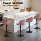 Elegant Velvet Gas Lift Bar Stools