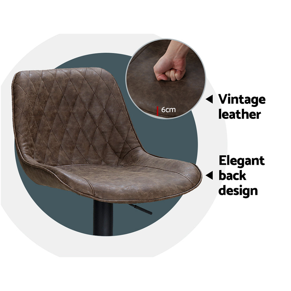 Artiss Vintage Leather Adjustable Bar Stools