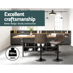 Artiss Vintage Leather Adjustable Bar Stools