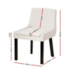 Corduroy Dining Chairs Set of 4 - Beige