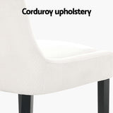 Corduroy Dining Chairs Set of 4 - Beige