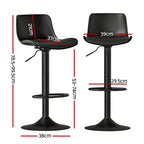 Artiss Fynn Adjustable Bar Stools - Black