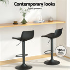 Artiss Fynn Adjustable Bar Stools - Black
