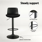 Artiss Fynn Adjustable Bar Stools - Black