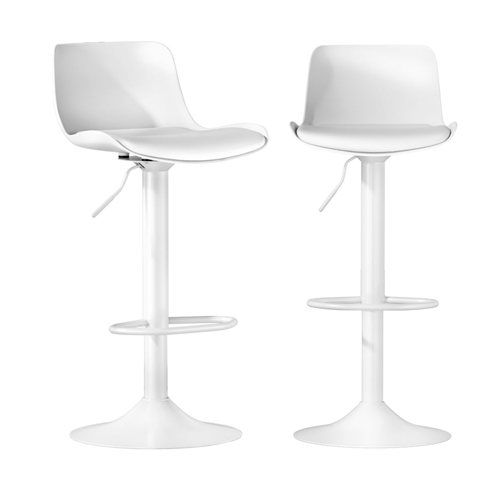 Artiss Fynn White Swivel Bar Stools - Set of 2