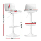 Artiss Fynn Swivel Bar Stools - White